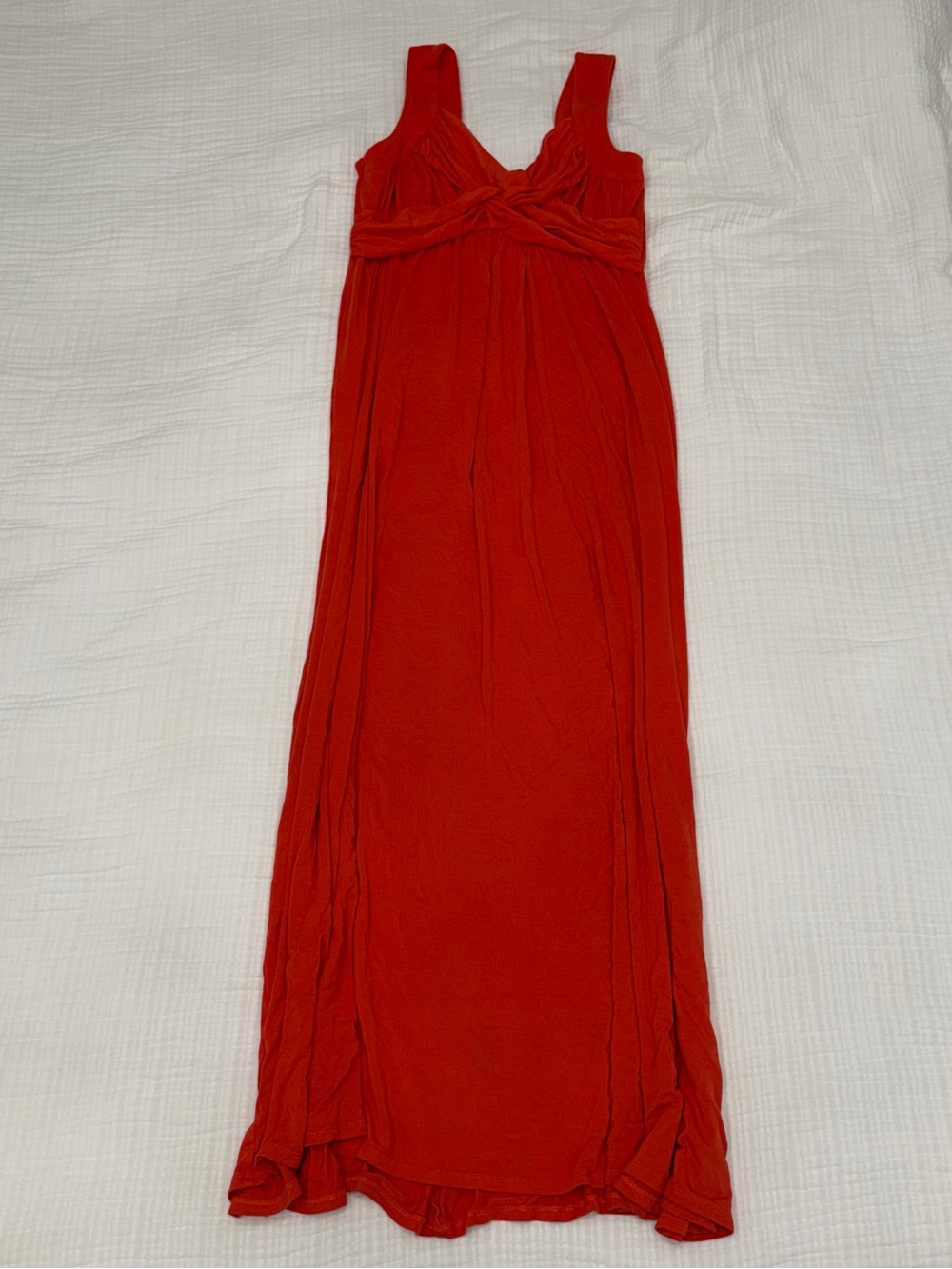 jaclyn smith collection bright orange boho twist front maxi dress